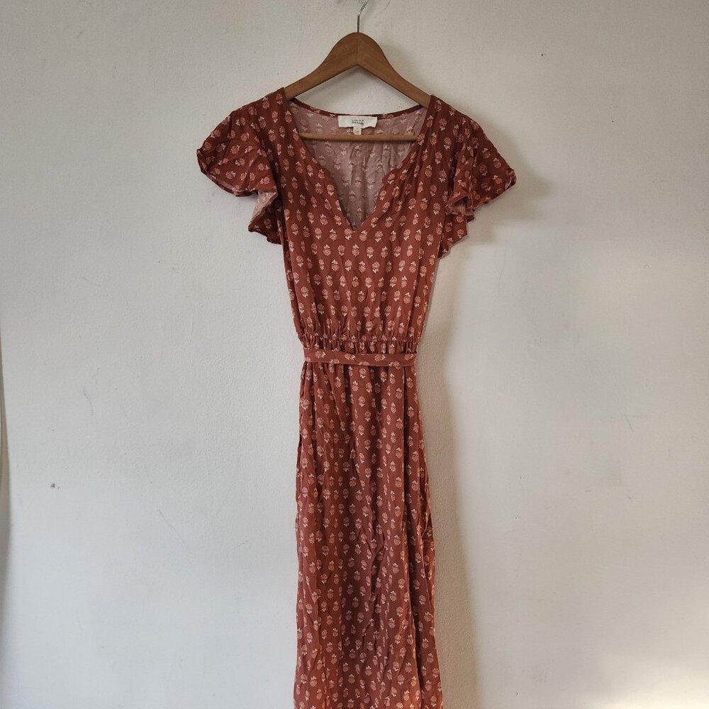 Lucky Brand Rust Floral Maxi Dress
